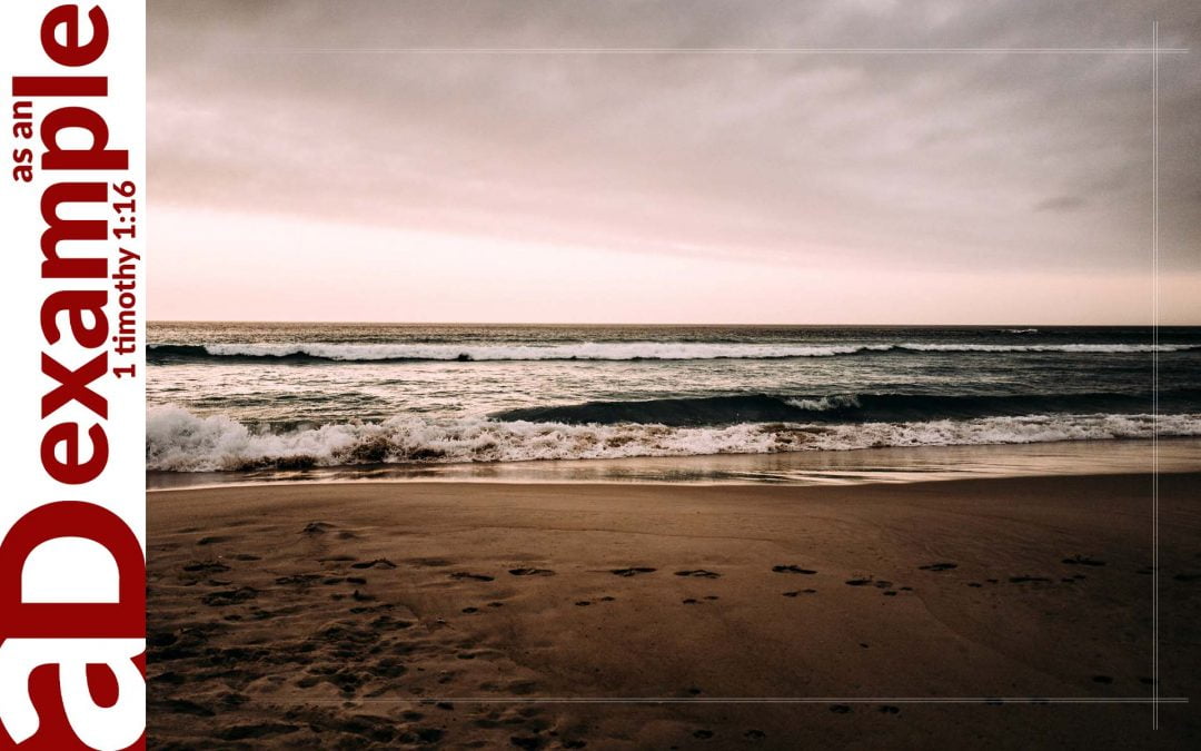 Footprints in the sea